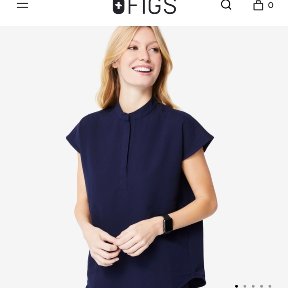 FIGS navy blue top